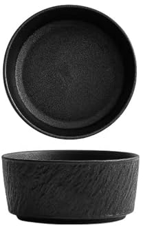 KOHARA Saladiers 4 PCS Bols de Riz en Céramique, Petit Bol de Ménage, Bol à Soupe de Style Chinois, Bol de Nouilles Épaissi, Bol à Soupe Blanc Noir Bols à Soupe de Cuisine (