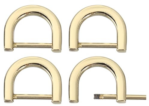 QUARKZMAN D-Rings Vite in Gancio, 4pz 0,47 Fibbie ad Ring a D a Ferro di Cavallo a Forma di U in Lega Zinco per Fai Da Te Borse Pelle Artigianato Portachiavi, Oro