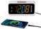 ZAPALA expert Alarm Clock Radio, 2 Alarms Jumbo LED Display Plug in Digital FM Clock Radio with USB Charging Port, Days Display, Adjustable Volume & Dimmer, Nightlight, Snooze for Deep Sleepers Kids