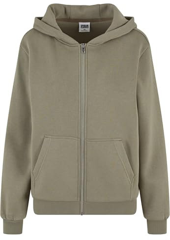 Urban Classics Men's TB7286-Ladies Fluffy Zip Hoody Sweatshirt, paleolive, S