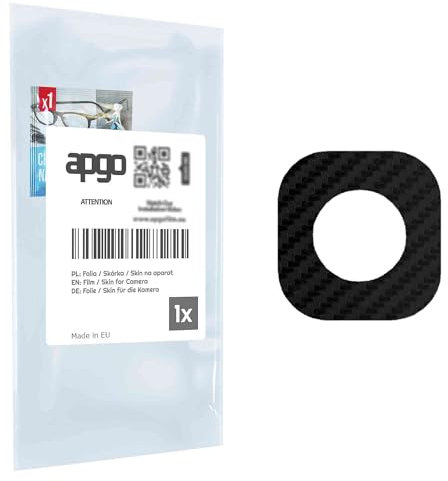 apgo Objektivschutz-Folie, Kameraschutz kompatibel mit Samsung Galaxy S4 mini i9190, Carbon-Imitation, Rückseite Schutzfolie für Kamera-Insel, Hinten Folie, kratzfest, schwarz