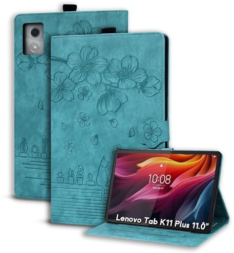 Succtopy Coque pour Lenovo Tab K11 Plus 2024 11.45 Pouces (TB352FU) Housse Étui de Protection avec Support Fonction Étui à Rabat avec Porte-Pencil pour Lenovo Tab K11 Plus 2024 Vert Clair