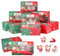 Coolty 50 Stück Cupcake Boxen 2 Löcher Karton Verpackung Boxen Bäckerei Gebäck Boxen mit Fenster und Einsätze für Cookies Muffins Cupcakes Desserts Torten (Weihnachtsstil)