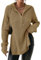 Cicy Bell Damen Pullover Langarm,V-Ausschnitt,Strickpullover,Half Zip Slouchy Ribbed Knit Sweatshirt mit Seitenschlitz Trendy Herbst-Winter Pullovers Oversized Polo Style Casual Tops(Khaki,L)