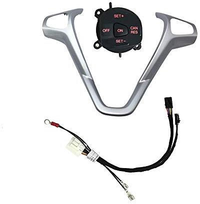 Lenkrad Schalter Kompatibel Rot Blau Tempomat Taste Lenkrad Panel Kabel Auto Zubehör/Fit for Ford Fiesta MK7 MK8 ST Ecosport 2013 2015(Red Light one Set)
