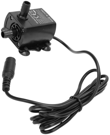 Tauchpumpe DC bürstenlos, Teichpumpe leise, 12V 400L/H mit Trockenschutz, für Springbrunnen, Gartenteich, Aquarium Hydrokultur