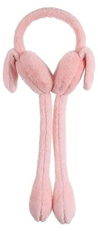 HENKi Enfants Filles Femmes Hiver Réglable Cache-oreilles Cache-Oreilles Push Lapin Mouvement Mobile Tricoté Fausse Fourrure Peluche Cache-oreilles Mode, pêche, Mittellang