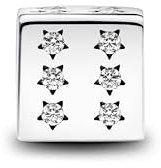Pandora Moments Glückswürfel Charm aus Sterling Silber mit Zirkonia, Kompatibel Moments Armbänder, 793581C01