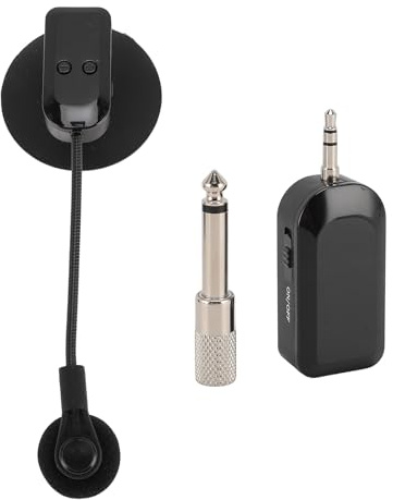 Fockety Microfono Wireless per Sassofono, Microfonico per Sassofono con Rotazione a 360°, Copertura di 131 Piedi, Microfono per Strumento Ricaricabile con Ventosa Antiurto per Sax e Tromba