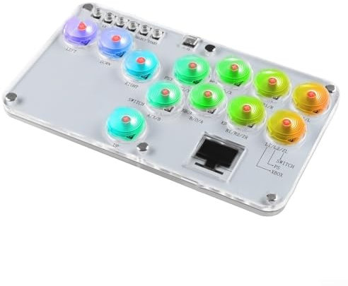 LUCKCDUO 12 Key RGB Fighting Game Keyboard for Multiple Systems For PS4, For Switch and More Customize Your Gaming Experience