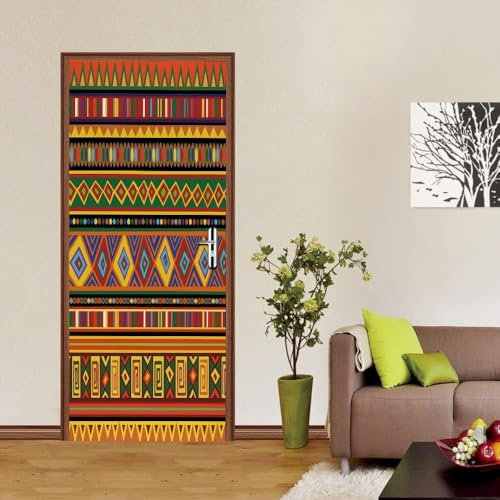 Tizhweqo Türtapete Selbstklebend 80x200 Afrika Türfolie Türposter Afrika Fototapete Türklebefolie Wandbild Türaufkleber Wandtapete 3D Effekt für Wohnzimmer Schlafzimmer Küche a7283