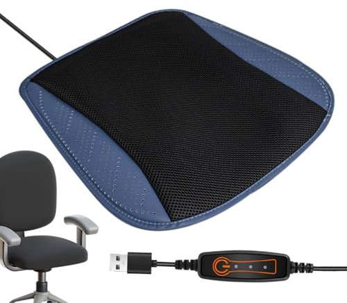 Cooling Car Seat Cushion | Ventilated Car Front Seat Cooling Pad | USB Plug-in Quiet with 8 Fans Ice Silk Mesh Adjustable Three Wind Speeds for Hot Weather