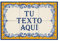 Azulejo Personalizado Estampado Andaluz con tu Texto Cerámica baldosa Frase Tamaño 30x20 cm (Diseño 2 (azul y amarillo))