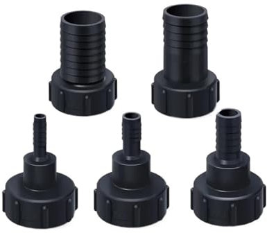 OZXJW Adaptateur de réservoir IBC fileté 1/2, 3/4, 1, 2, en Plastique épais, raccord de réservoir d'eau for Robinet de Jardin Domestique(18mm)