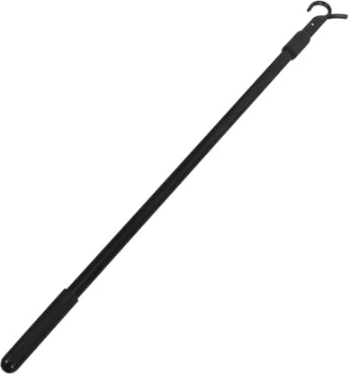 Verstellbarer Gardinenzugstab 60cm Aluminiumlegierung Schwarz 1 Stück | Ergonomischer Haken, Glatte Oberfläche, für Vorhänge und Lamellen an Hohen Fenstern