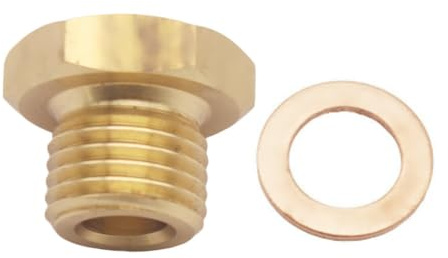 ACOLY Messing-Adapter für Druck- und Temperaturanzeige, 1/8 Zoll NPT-Buchse auf M14x1,5-Stecker, universelle Autoteile, Öltemperatursensor