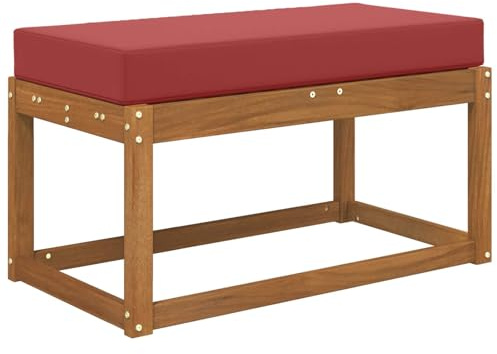 vidaXL Sitzkissen für Outdoor 100% Polyester Weinrot 80 x 40 x 8 cm