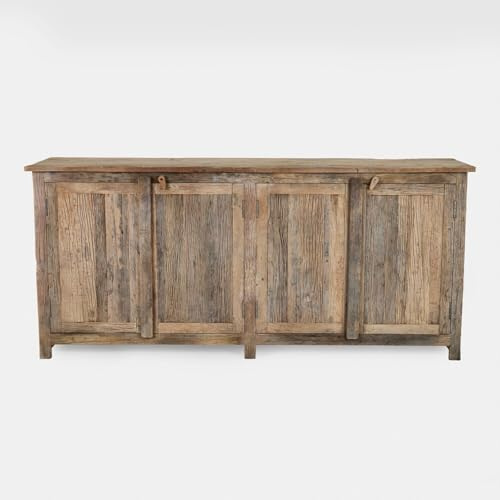 Loberon Sideboard Corvillon - Rustikaler Look - Einzigartige Holzoberfläche - Kommode - Aufbewahrung - Salbaumholz, braun/grau