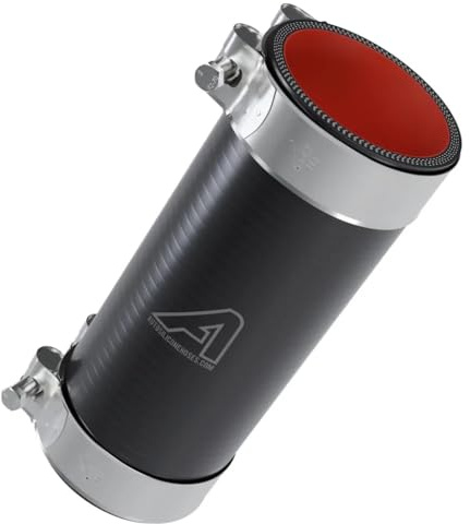 Silicone Fuel & Oil Coupler Tube Kit with T-Bolt Hose Clamps Black 8mm (5/16) ID x 700mm Long