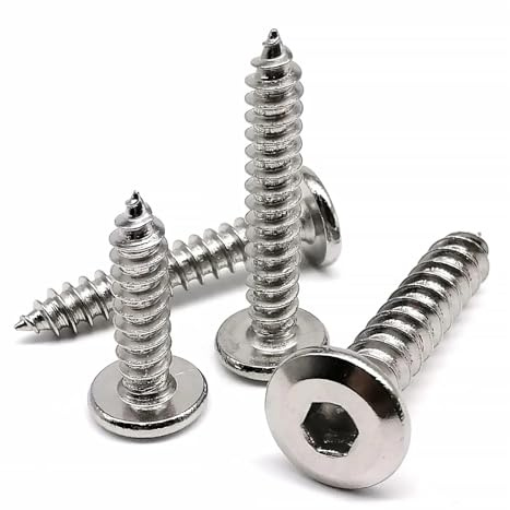 50 tornillos autorroscantes for madera de cabeza hexagonal Allen, M2, .3, .6, M3, grandes, planos y delgados, acero inoxidable A2-70 304(16mm,50pcs M2.3)