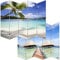 Mendler Foto-Paravent Paravent Raumteiler Trennwand M68-180x200cm, Strand
