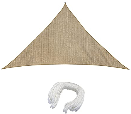 jarolift Sonnensegel Rechtwinklig Atmungsaktiv Sonnenschutz Sichtschutz für Balkon Terrasse Garten HDPE-Gewebe, 700 x 500 x 500 cm, Sand