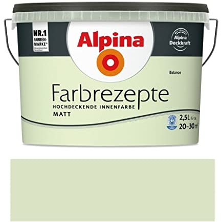 Alpina Farbrezepte Innenfarbe – Balance matt – Wandfarben für einzigartige Farbwirkungen und Raumstimmungen – atmungsaktiv, tropfgehemmt und strapazierfähig – 2,5L