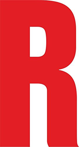 Self Adhesive Vinyl Letters/Numbers 25cm - Ideal for Signs/Wheelie Bins/Vehicles (Red R)