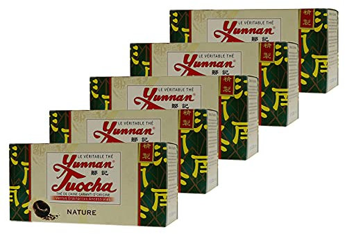 Yunnan Tuocha – Thé Tuocha 100% Naturel - Régule le Cholestérol & Drainant – 125 Sachets (5x25)- 250g - Origine Yunnan Garantie(L'élégance - Version 1978-2015)