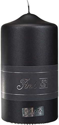 Fink Candle Stumpenkerze, Wachs, schwarz, 8cm