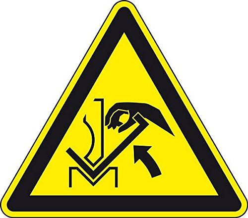 LEMAX® Warnschild Warnung vor Quetschgefahr der Hand...,Folie,selbstkl.,50mm,10/Bogen