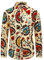 Allthemen Chemise Homme Manches Longues Homme Artistique Multicolore Tissus de Lin,L