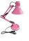 Vetrineinrete® Lampada da scrivania con braccio snodabile luce da tavolo in metallo orientabile con morsetto incluso attacco per lampadine E27 per casa ufficio cameretta E35 (Rosa)