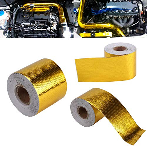 MASO Goldfolien-Panzerband, 9 x 5 cm, hohe Temperatur, Hitzeschild, Schutzbänder für Auto, Öl, Rohr, Dampfrohr, Baurohr