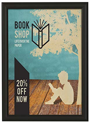 DISPLAY SALES Klapprahmen selbstklebend schwarz DIN A4 Postermaß [10 Stück] Plakatrahmen Wand Fenster