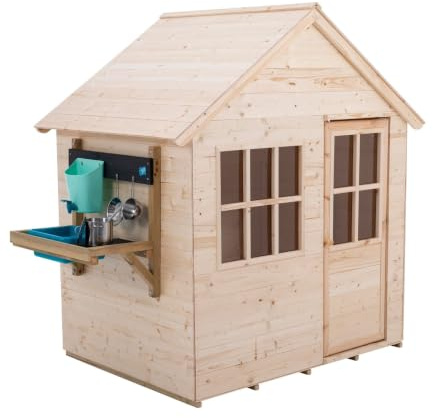 TP Toys Cabane Enfant avec Cuisine Extérieure, Bois FSC®, Refuge