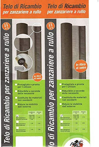 TELO RETE IN FIBRA DI VETRO DI RICAMBIO PER ZANZARIERA A RULLO 140X250 VERTICALE