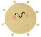 Lorena Canals Teppich, waschbar, You're My Sunshine, Hellgelb, Dunkelgrau, Pfirsich – 97% Baumwolle 3% andere Fasern, Basis: recycelte Baumwolle – Ø 100 cm