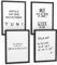 Papierschmiede® Premium Spruchposter Set 4er DIN A4 (21x30 cm) Motiv: Selbstmotivation, Mut Glück Leistung, Typografie Bilder Wohnzimmer Schlafzimmer ohne Rahmen