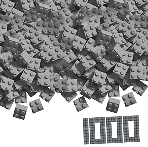 Simba 104114554 - Blox, 1000 graue Bausteine für Kinder ab 3 Jahren, 4er Steine, im Karton, hohe Qualität, vollkompatibel mit vielen Anderen Herstellern