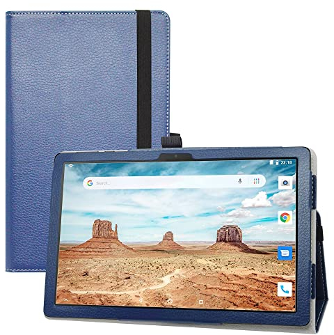 LIFANG Kompatibel mit Alcatel 3T 10 8094X 4G Hülle,Schutzhülle mit Hochwertiges PU Leder Tasche Case für 10 Alcatel 3T 10 8094X 4G Tablet,Blau