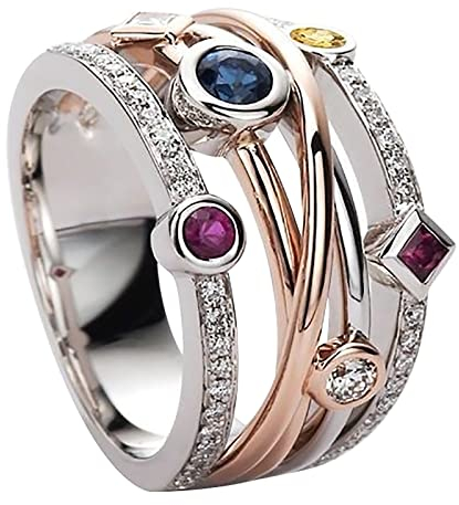 luoluoluo Silberring mit struktur Retro Geschwärzt mit stein Saphir Blau Golden Ringe Silber 925 Einstellbare Damenringe Damen Schmuck Geschenk (7)