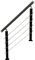MLYY Geländer Außen/Innen Treppengeländer Edelstahl Schwarzes Geländer-Set für den Innenbereich Treppen/Decks/Hotels, strapazierfähige Metallstufen-Handläufe, 90 cm/110 cm/160 cm lang, Onecolor