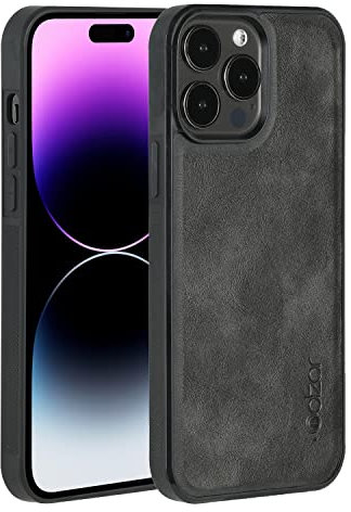 Molzar GripBig Series for iPhone 14 Pro Max Case, Built-in Metal Plate for Magnetic Mount, Works with Qi-certified Chargers, Compatible with iPhone 14 Pro Max, Black/Black