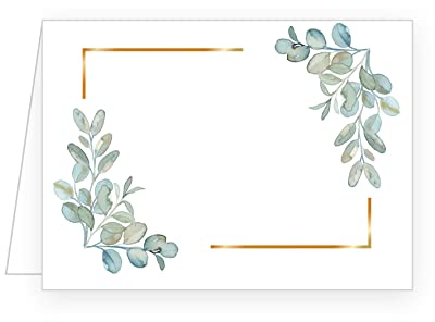 Edition Seidel 50 Premium Tischkarten Platzkarten Namenskarten Hochzeit Geburtstag Kommunion Konfirmation Taufe Firmung Jugendweihe Goldhochzeit Diamanthochzeit Eukalyptus