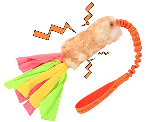 SCHITEC Dog Tug Toy, Bungee Tug of War Rope Toys with Squeaky Sound for Exercise & Interactive Play Games, Puppy Training Pull Toy for Small Medium Large Dogs