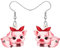 RAIDIN Acryl niedliche Tier Schwein Baumeln Ohrringe für Damen Mädchen Hypoallergene Tropfen Ohrringe Schwein Schmuck für Geschenke Geburtstag Party Dekorationen (Fuscia)