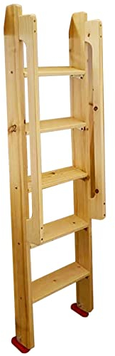 BREALA Hochbett Leiter Schwere Etagenbetten Leiter Hölzern WOHNMOBIL Dachboden Twin-Bett-Leiter für Camper Erwachsene Kinder, 150cm extra hohe Trittleitern, Belastung: 330lbs