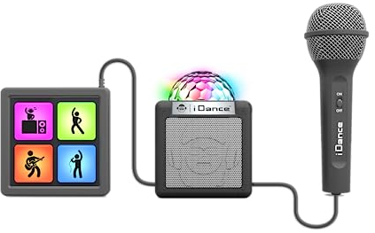 Cefa Toys - Karaoke con Amplificador, Disco Ball y Sound Pads 6 en 1, con Micrófono y Altavoz Inalámbrico, Bluetooth, Efectos de Sonido y Luces, Compatible con Youtube, Spotify y Apps de Karaoke