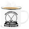 Emaille Becher Blechbecher - Deko Tasse Hobby Geschenk - Zum Eishockey geboren - Zur Arbeit gezwungen - schwarz - 300 ml - Weiß Silber